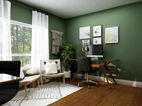 Home based business. in room with computer
