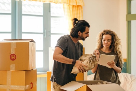 A couple preparing for a move.