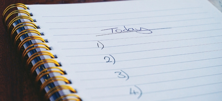 A notebook with a to-do list