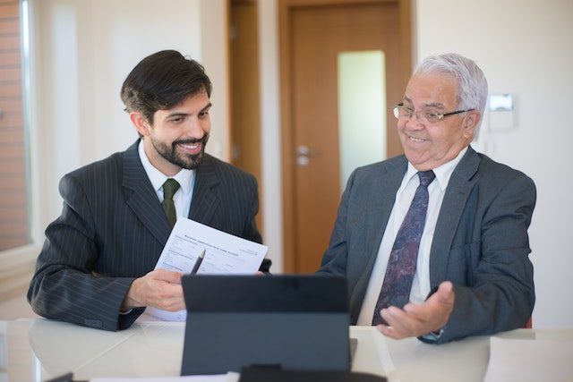 A buyer with a real estate agent