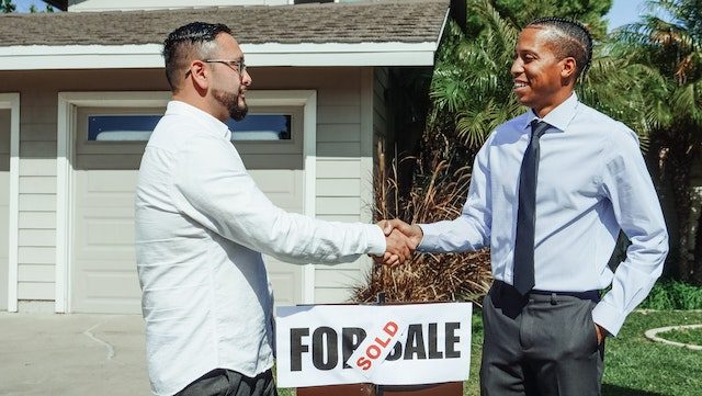 Two people shaking hands 