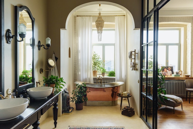A copper tub.