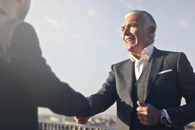 Two men shaking hands