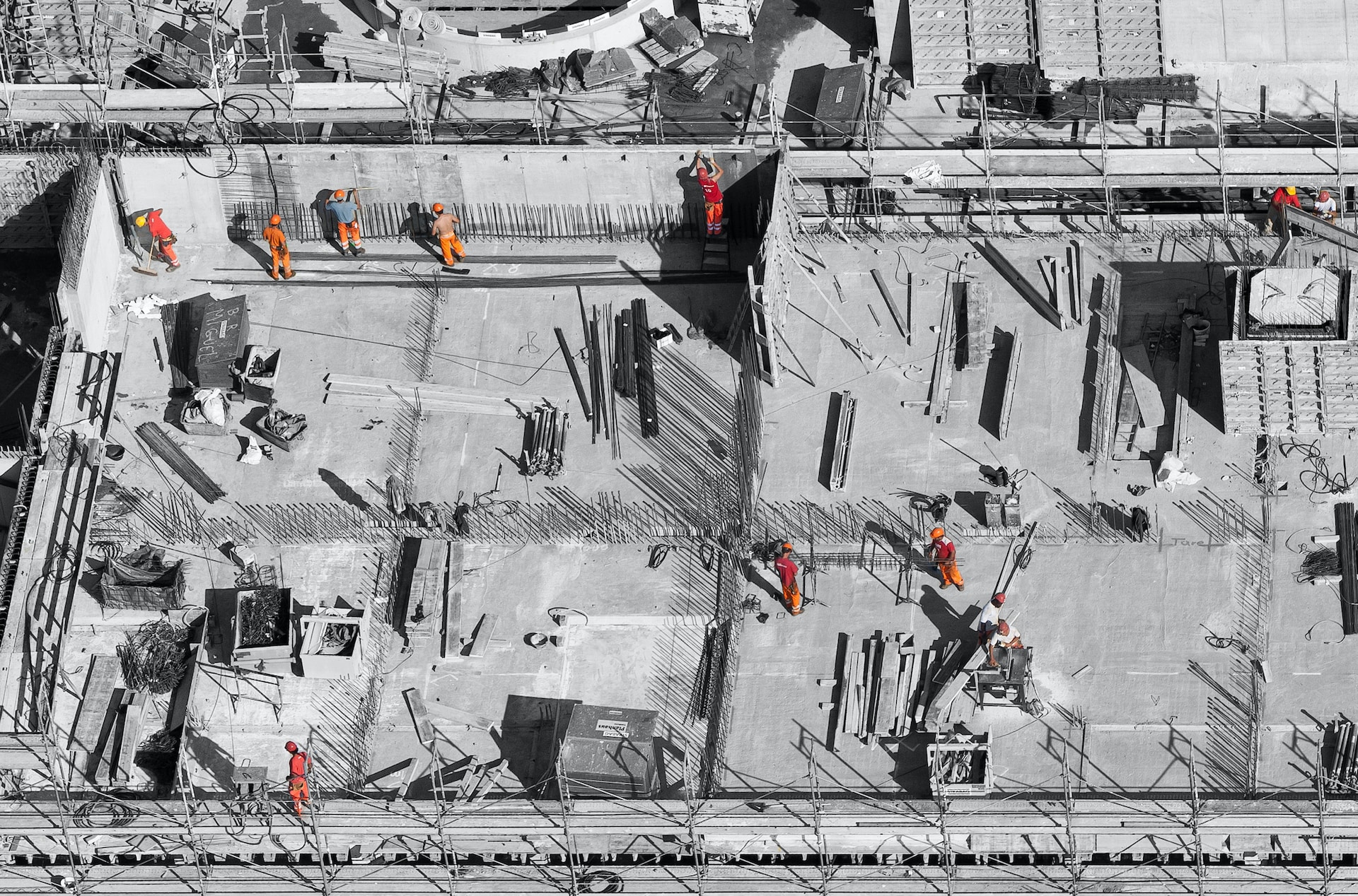 : A loud and bustling construction site